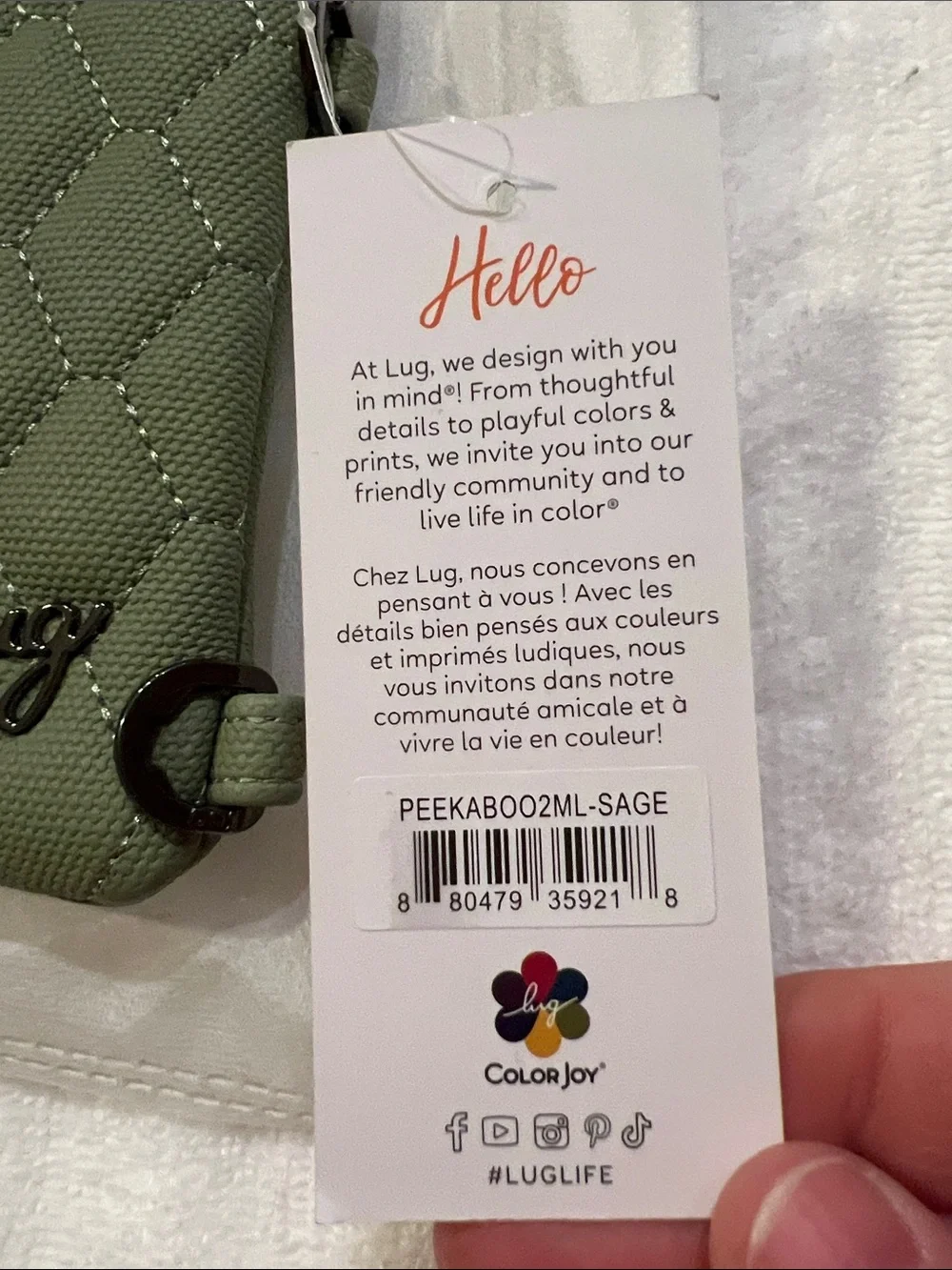 Lug Peekaboo 2 Matte Luxe Wristlet in Sage NWT